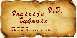 Vasilije Duković vizit kartica